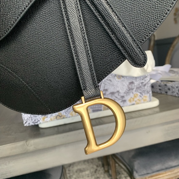 Black SADDLE BAG Grained Calfskin - Picture 9 of 12